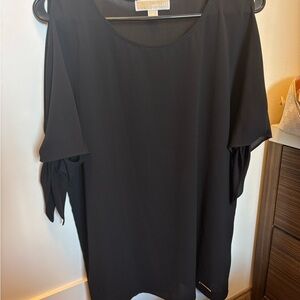 Michael Kors Black Blouse with Tie Sleeves